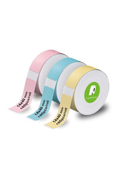 Olympia - 3'lü Termal Yazıcı Yapışkanlı Rulo Etiketi 180 Adet Renkli - 14 mm x 40 mm