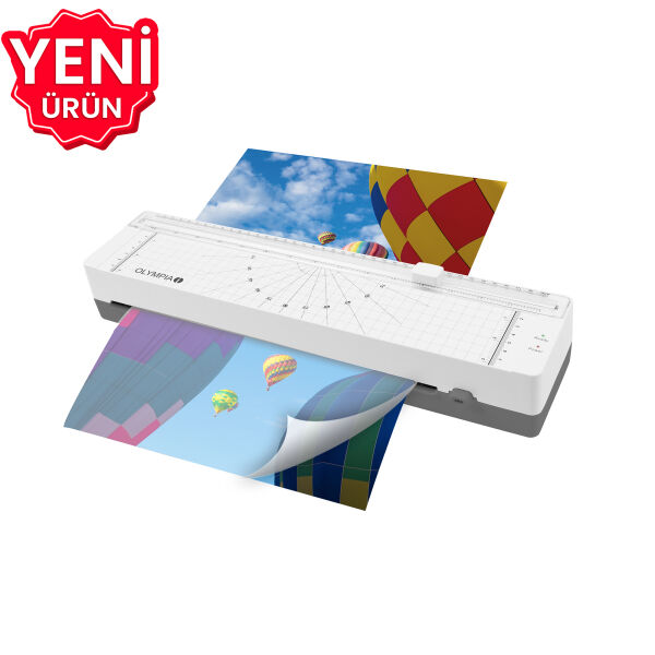 Olympia A130 Combo A3 Laminasyon Makinesi 4’ü 1 Arada Set – Kesme Aparatlı, Köşe Yuvarlayıcı, 5 Adet Poşet - 1