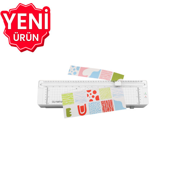 Olympia A120 Combo A4 Laminasyon Makinesi 4’ü 1 Arada Set – Kesme Aparatlı, Köşe Yuvarlayıcı, 5 Adet Poşet