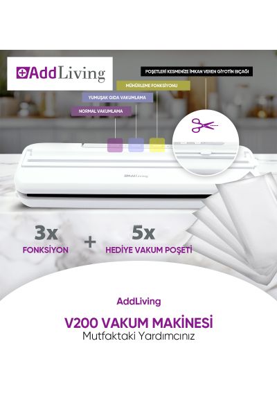 Outlet-Vakum Makinesi V200 100W Soft Mode Hassas Vakum 30 cm Kompakt Gıda Saklama - 2