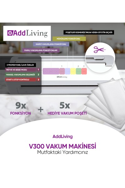 AddLiving Vakum Makinesi V300 - Thumbnail
