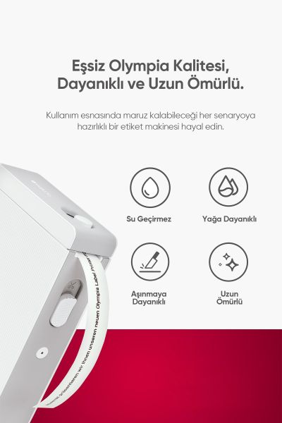 Olympia Etiket Makinesi P22 Beyaz - Bluetooth Termal Yazıcı