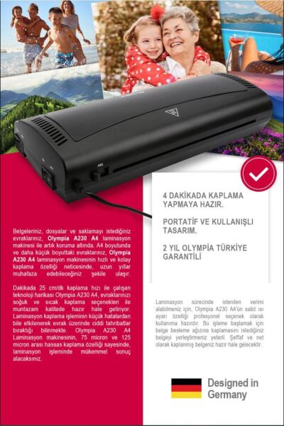 Olympia A230 Laminasyon Makinesi Ve Hediye 40 adet PVC film - 4