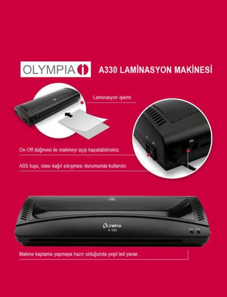 Outlet - Olympia A330 Laminasyon Makinesi (A3)  - 5