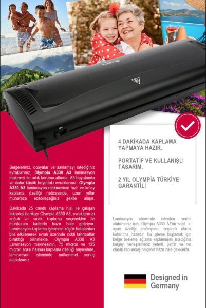 Outlet - Olympia A330 Laminasyon Makinesi (A3)  - 6
