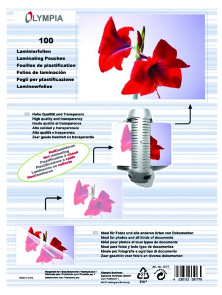 Olympia A5 125 Micron Pvc Filmi ( 100 Adet ) 