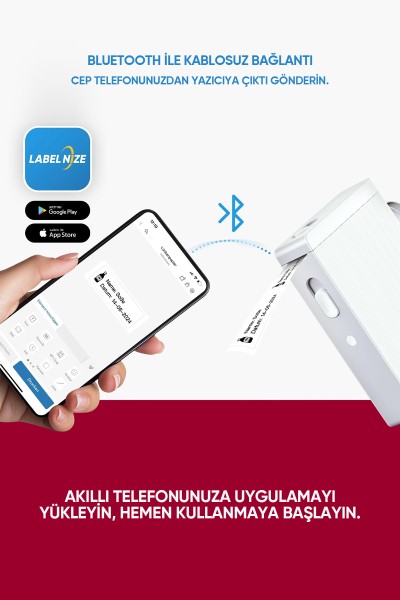 Olympia Etiket Makinesi P22 Siyah - Bluetooth Termal Yazıcı - Thumbnail