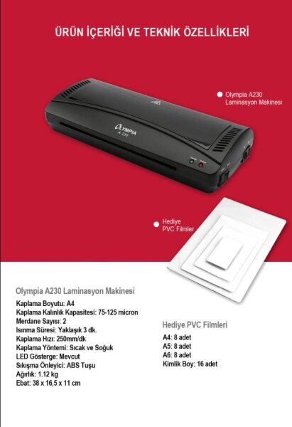 Outlet - A230 A4 Laminasyon Makinesi - 2